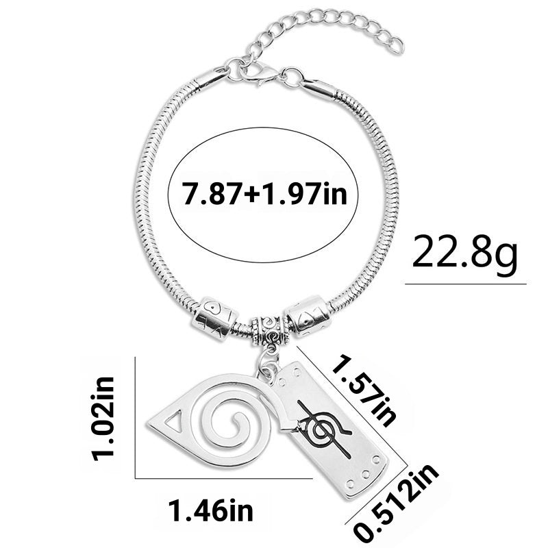 Naruto Leaf Village & Anti-Leaf Symbol Bracelet - Anime Cosplay Jewelry