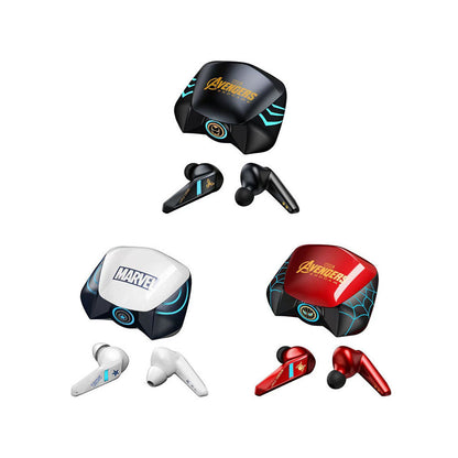 Marvel Avengers Iron Man Captain America Spider-Man TWS Wireless Gaming Earbuds Low Latency Bluetooth 5.0 Noise Reduction HIFI Stereo In Ear Headphones With LED Light Touch Control For Mobile Gaming