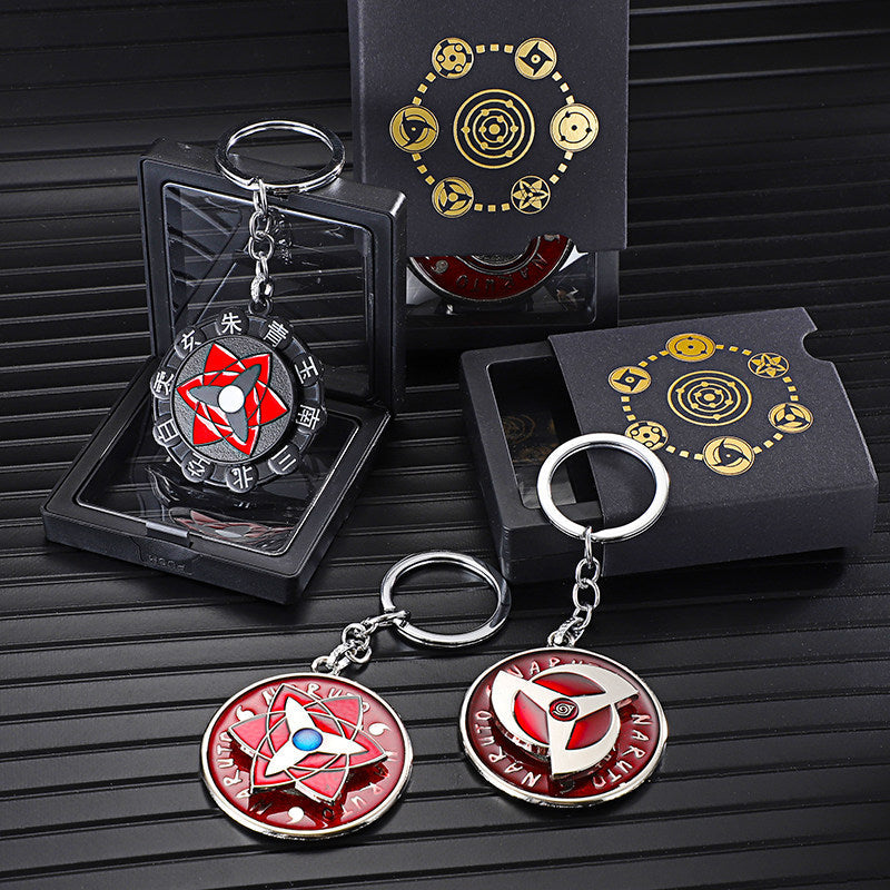 Naruto Sharingan Rotatable Keychain - Uchiha Anime Spinning Fidget Toy