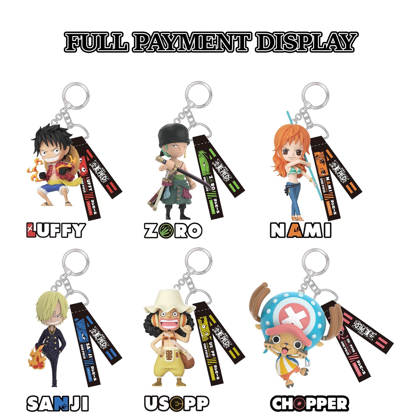 One Piece Monkey D. Luffy Roronoa Zoro Nami Sanji Usopp Chopper Blind Box Keychain, PVC Figure Key Ring Bag Pendant, Anime Collectible Mystery Box for Anime Fans