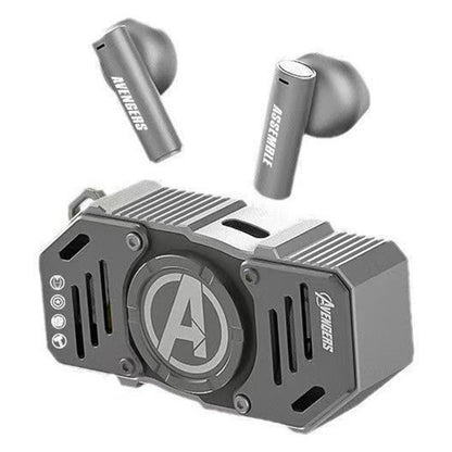 Marvel Avengers Iron Man Wireless Bluetooth Earbuds, Fidget Spinner Charging Case with Lanyard, Bluetooth 5.3 HIFI Stereo TWS Earphones Full Multi‑Color Styles Collection