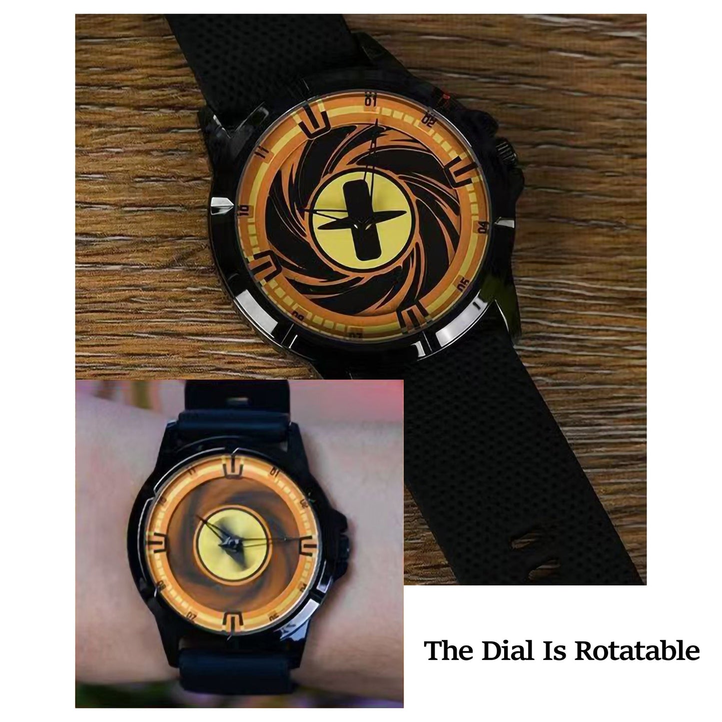 Naruto Itachi Rotating Quartz Watch, Six Paths Sage Mode Sharingan Anime Wrist Watch