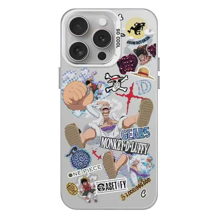 One Piece Monkey D Luffy Gear 5 Wanted Poster Phone Case, Laser Gradient Shockproof iPhone Case