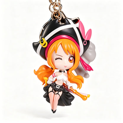 One Piece Film Red Monkey D. Luffy Roronoa Zoro Blind Box Keychain, Q‑Version Anime Figure Pendant Bag Charm, Collectible Key Ring for Anime Fans
