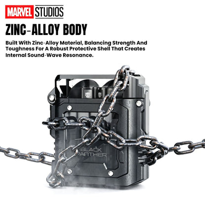 Marvel Studios Iron Man Captain America Black Panther TWS True Wireless Bluetooth 5.3 Earbuds Zinc Alloy Charging Case Ultra Low Latency Gaming Headphones 24H Playtime 13mm Driver In Ear Earphones