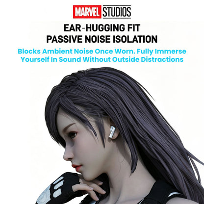 Marvel Iron Man Captain America Black Panther True Wireless Bluetooth 5.3 Earbuds RGB Lighting Transparent Zinc Alloy Charging Case Low Latency Gaming Touch Control TWS Headphones