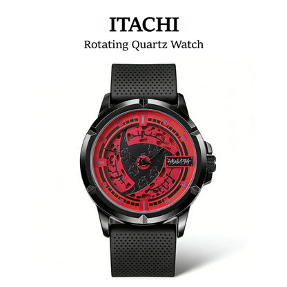 Naruto Itachi Rotating Quartz Watch, Six Paths Sage Mode Sharingan Anime Wrist Watch