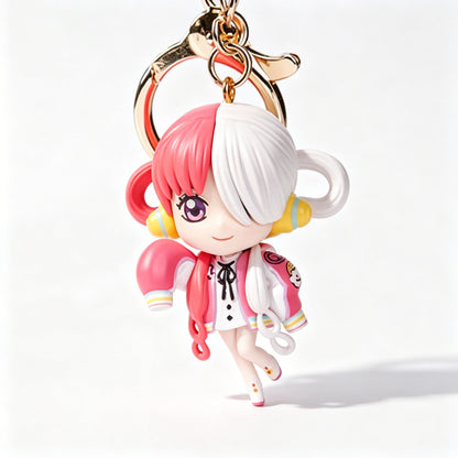 One Piece Film Red Monkey D. Luffy Roronoa Zoro Blind Box Keychain, Q‑Version Anime Figure Pendant Bag Charm, Collectible Key Ring for Anime Fans