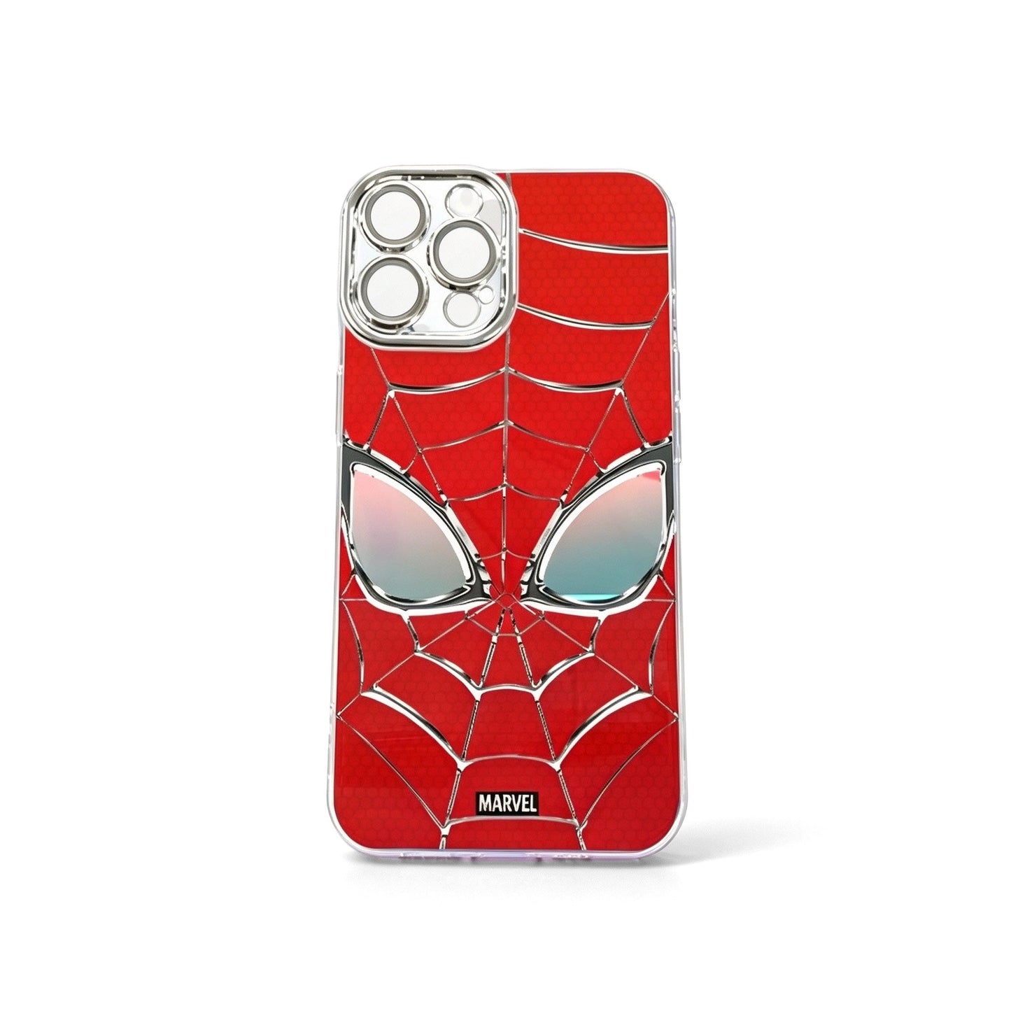 Marvel Spider‑Man Phone Case, 3‑In‑1 Removable Camera Lens Protector Cover, Four‑Corner Airbag Shockproof TPU Bumper, Spider Web Pattern Clear Protective Shell For Multiple Smartphone Models, Anti‑Drop Daily Use Mobile Phone Case