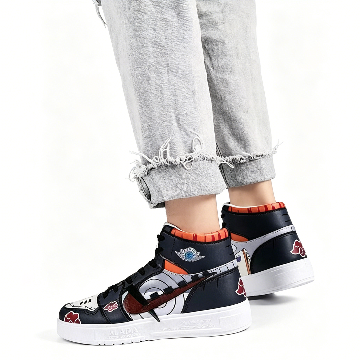 Naruto Pain Yahiko Anime High Top Sneakers, Akatsuki Graphic Casual Streetwear Shoes