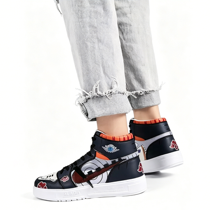 Naruto Pain Yahiko Anime High Top Sneakers, Akatsuki Graphic Casual Streetwear Shoes