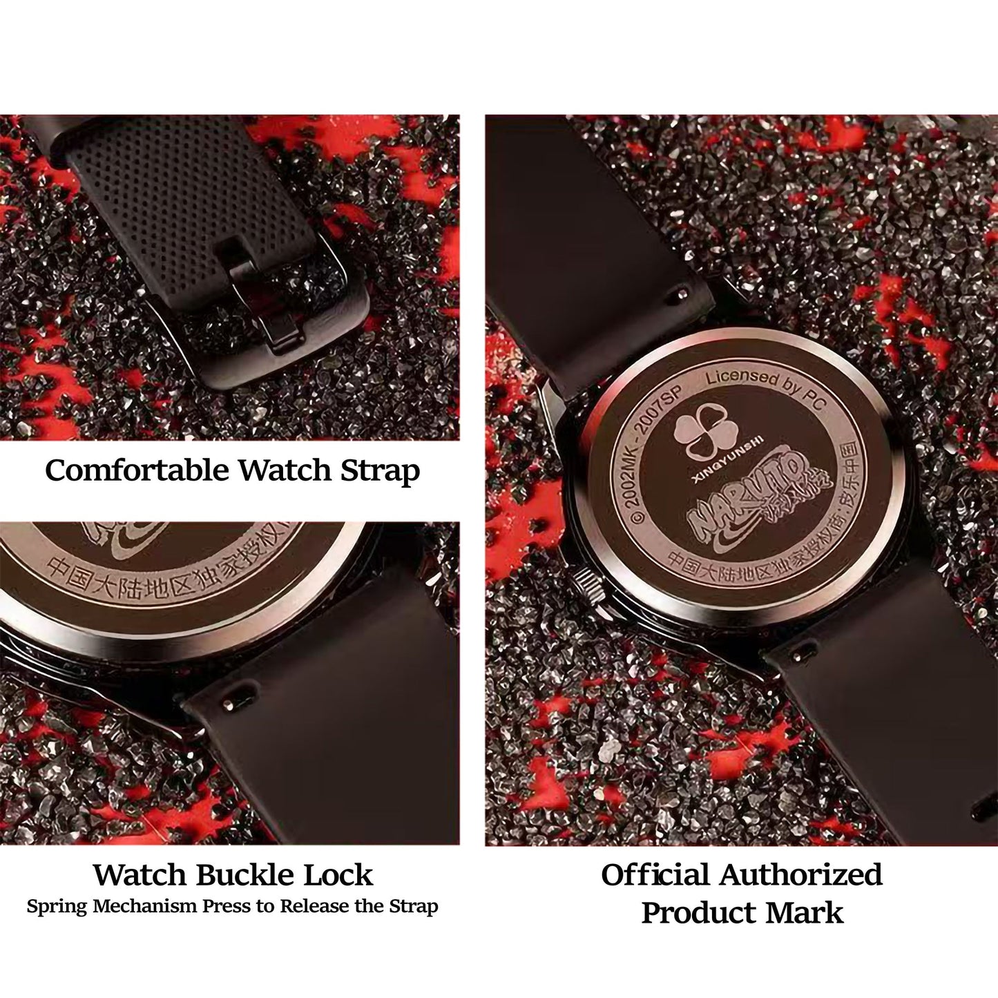 Naruto Itachi Rotating Quartz Watch, Six Paths Sage Mode Sharingan Anime Wrist Watch