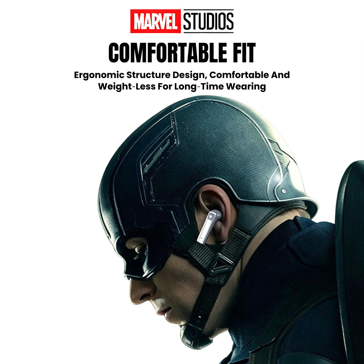 Marvel Studios Iron Man Captain America Black Panther TWS True Wireless Bluetooth 5.3 Earbuds Zinc Alloy Charging Case Ultra Low Latency Gaming Headphones 24H Playtime 13mm Driver In Ear Earphones