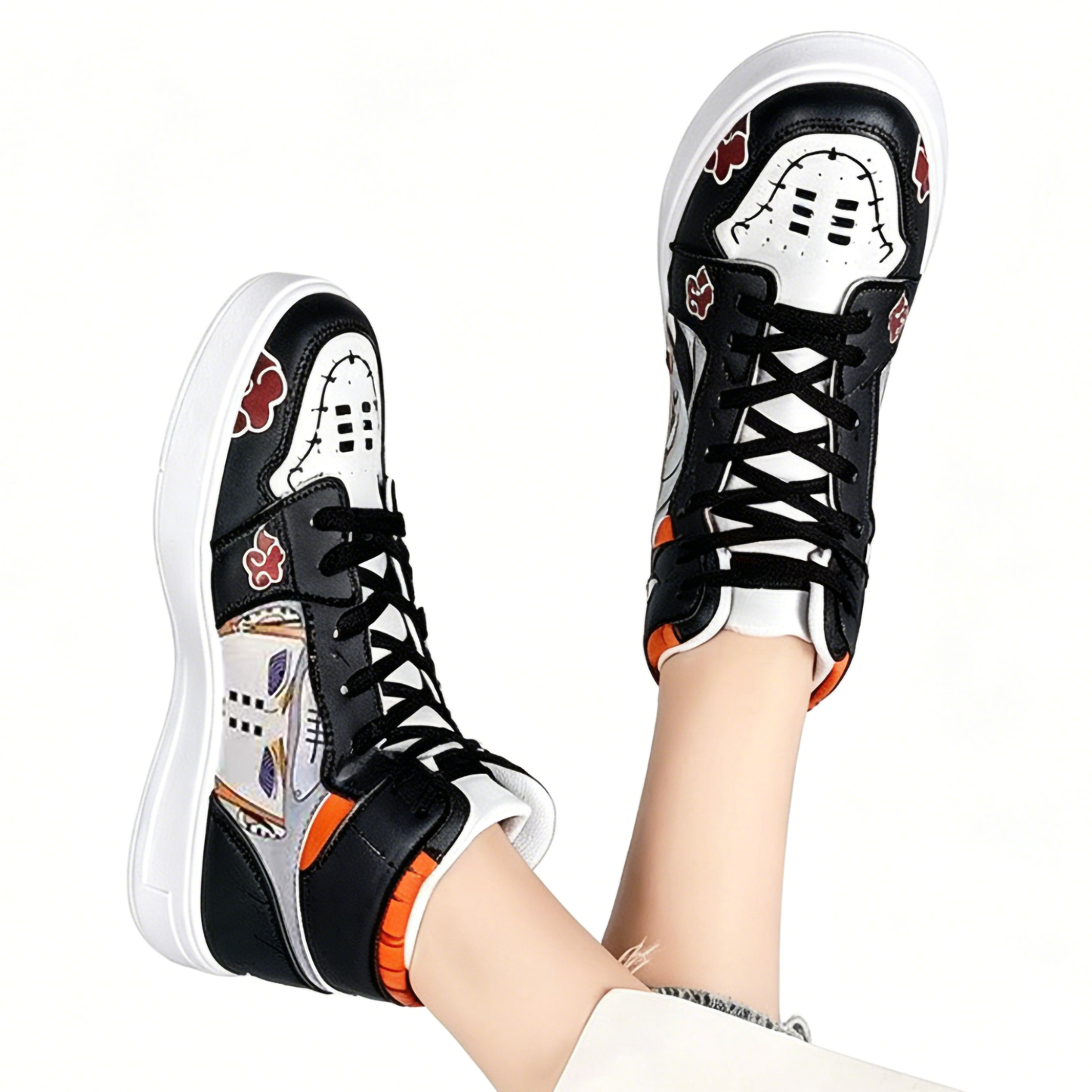 Naruto Pain Yahiko Anime High Top Sneakers, Akatsuki Graphic Casual Streetwear Shoes