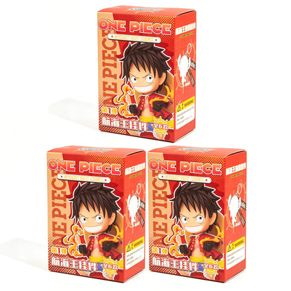 One Piece Monkey D. Luffy Roronoa Zoro Nami Sanji Usopp Chopper Blind Box Keychain, PVC Figure Key Ring Bag Pendant, Anime Collectible Mystery Box for Anime Fans