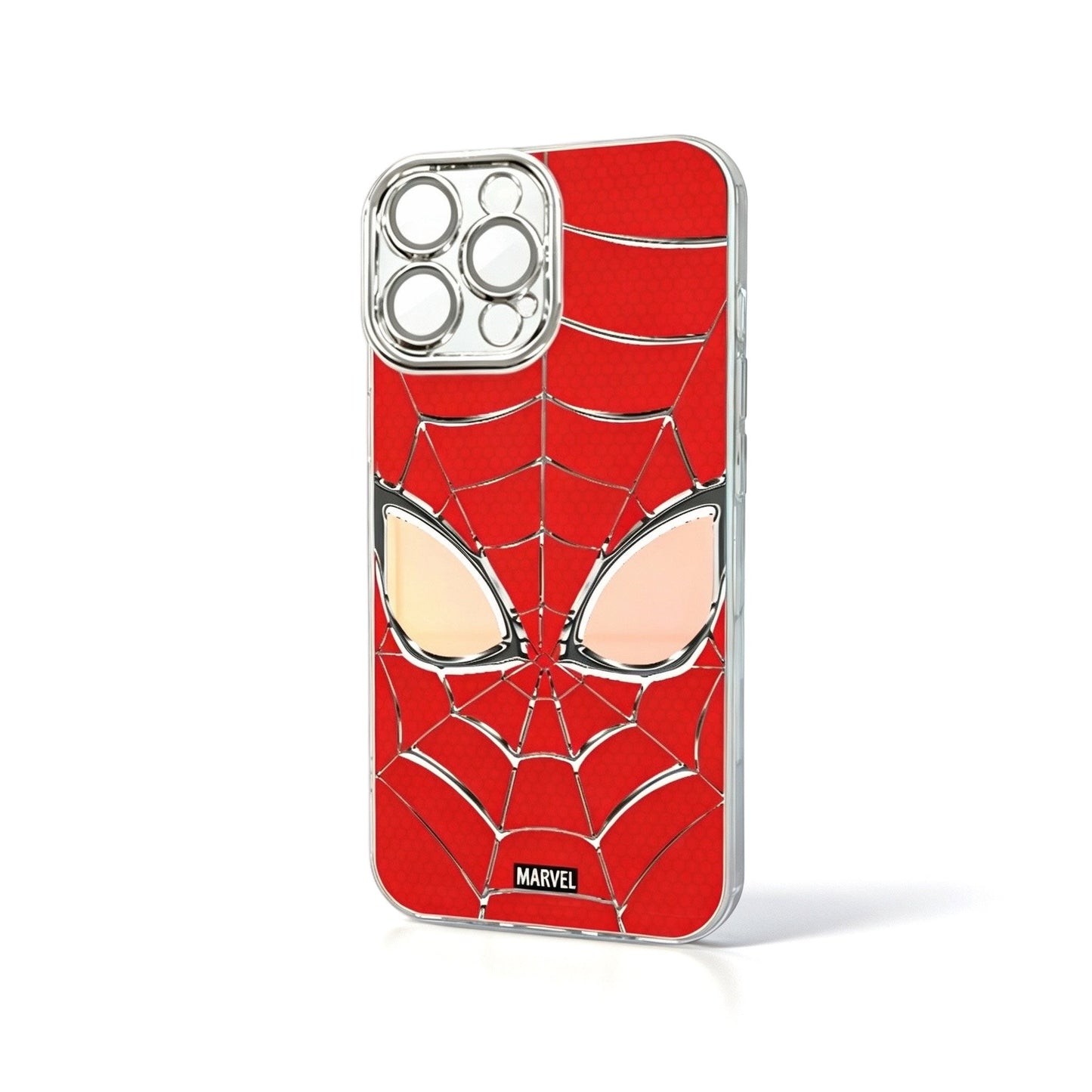 Marvel Spider‑Man Phone Case, 3‑In‑1 Removable Camera Lens Protector Cover, Four‑Corner Airbag Shockproof TPU Bumper, Spider Web Pattern Clear Protective Shell For Multiple Smartphone Models, Anti‑Drop Daily Use Mobile Phone Case