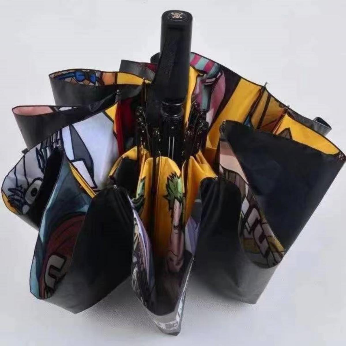 One Piece Luffy Zoro Automatic Folding Umbrella, Anime UV Protection Umbrella