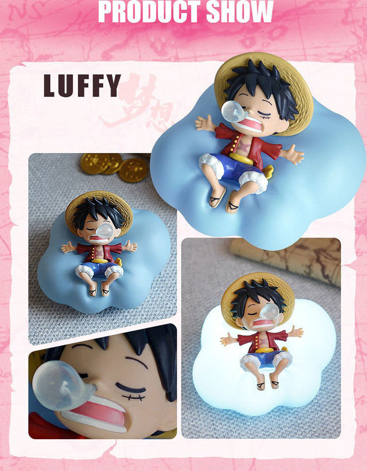 One Piece Monkey D. Luffy Roronoa Zoro Blind Box LED Night Light, Anime Character Figure Lamp, Touch‑Control Dimmable Bedside Decor Light for Anime Collectors
