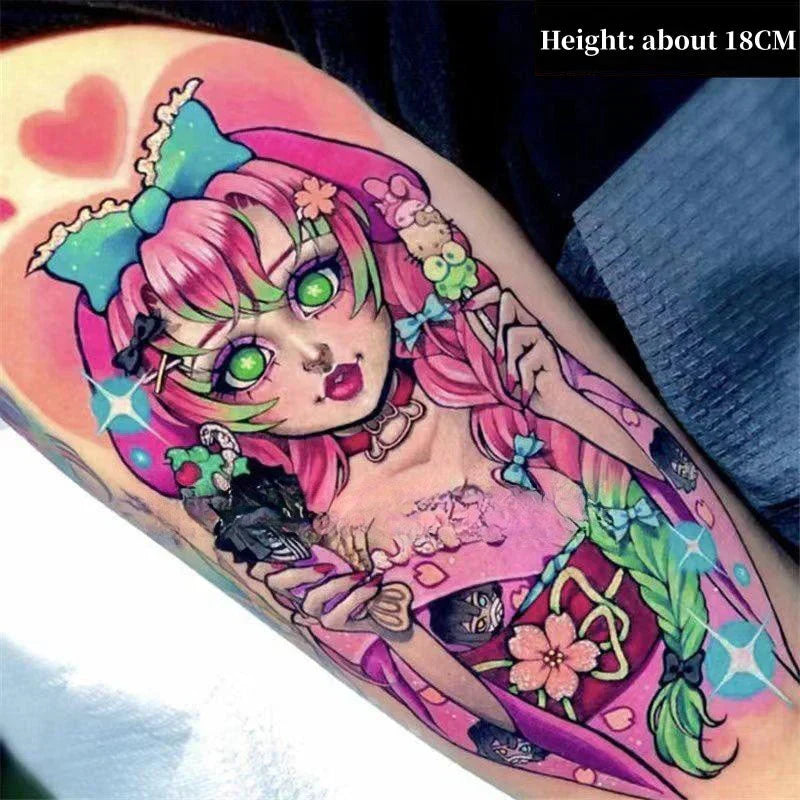 Tanjirou/Nezuko/Zenitsu/Inosuke stick a thigh waterproof flower arm tattoo tattoo paste