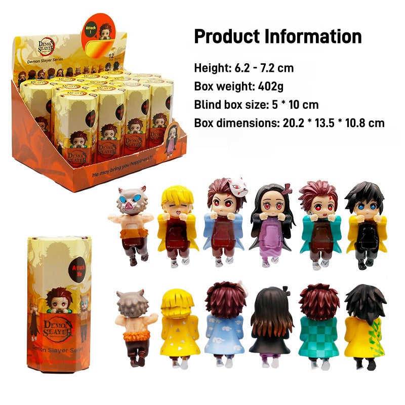 Demon Slayer Blind Box Peekaboo Figures - Anime Hanging Ornaments for Phone, Car & Desk Decor