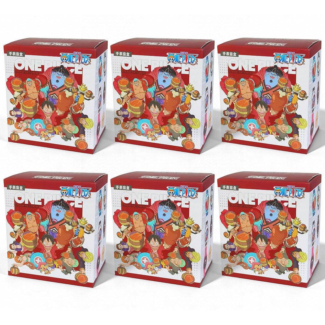 One Piece Luffy Zoro Nami Chopper Blind Box Wrist Watch, Anime Character Quartz Watch with Polyester Strap, Collectible Random Mystery Box Wristwatch Gift for Anime Fans