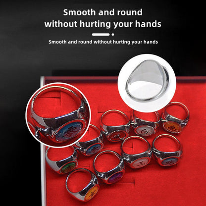 Naruto Itachi Pain Akatsuki Ring Set, 10Pcs Anime Akatsuki Symbol Rings with Necklace Gift Box