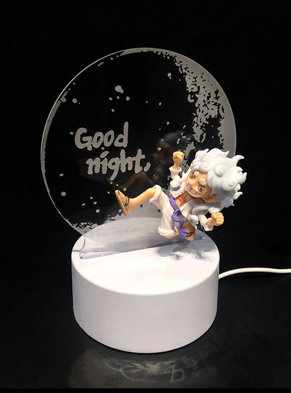Nika Luffy Moon Night Light with Nika Luffy small hand tricolor change creative unlimited