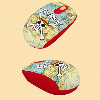 One Piece Chopper Luffy 2.4G Wireless Mouse, Cute Anime 1200 DPI Optical Computer Mouse for Laptop PC