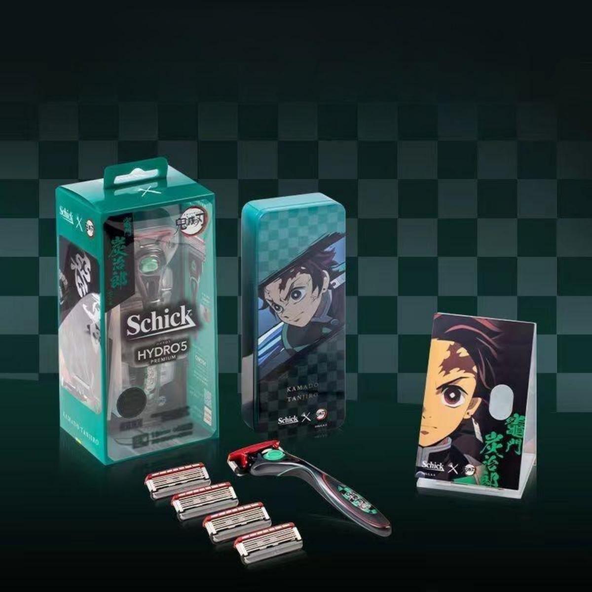 Demon Slayer Tanjiro Zenitsu Schick Hydro 5 Premium Razor, Anime 5‑Layer Manual Shaving Razor for Men