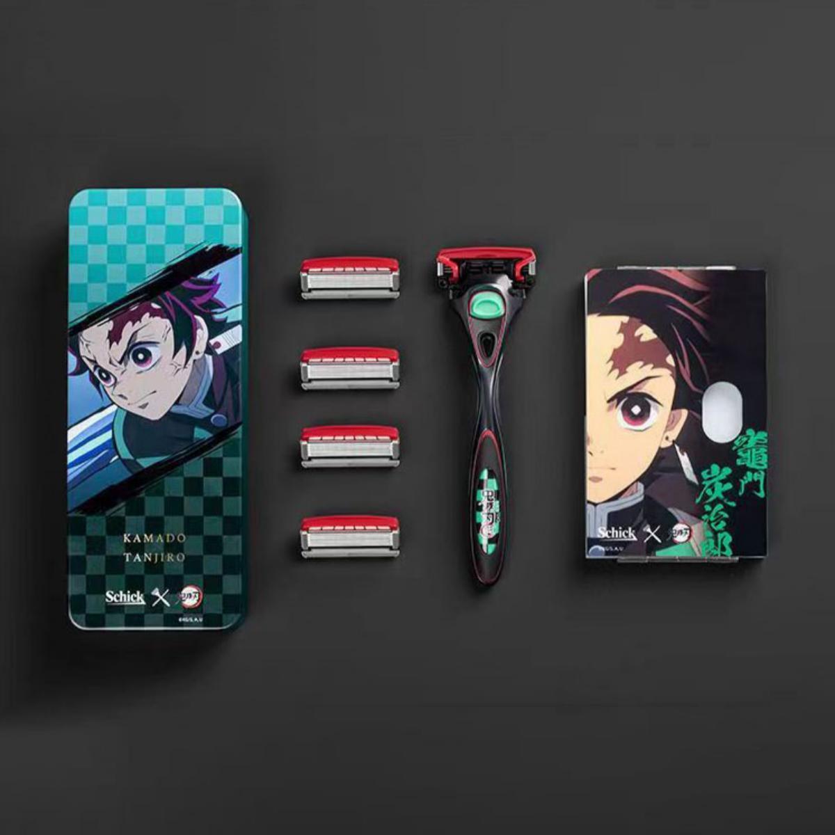 Demon Slayer Tanjiro Zenitsu Schick Hydro 5 Premium Razor, Anime 5‑Layer Manual Shaving Razor for Men