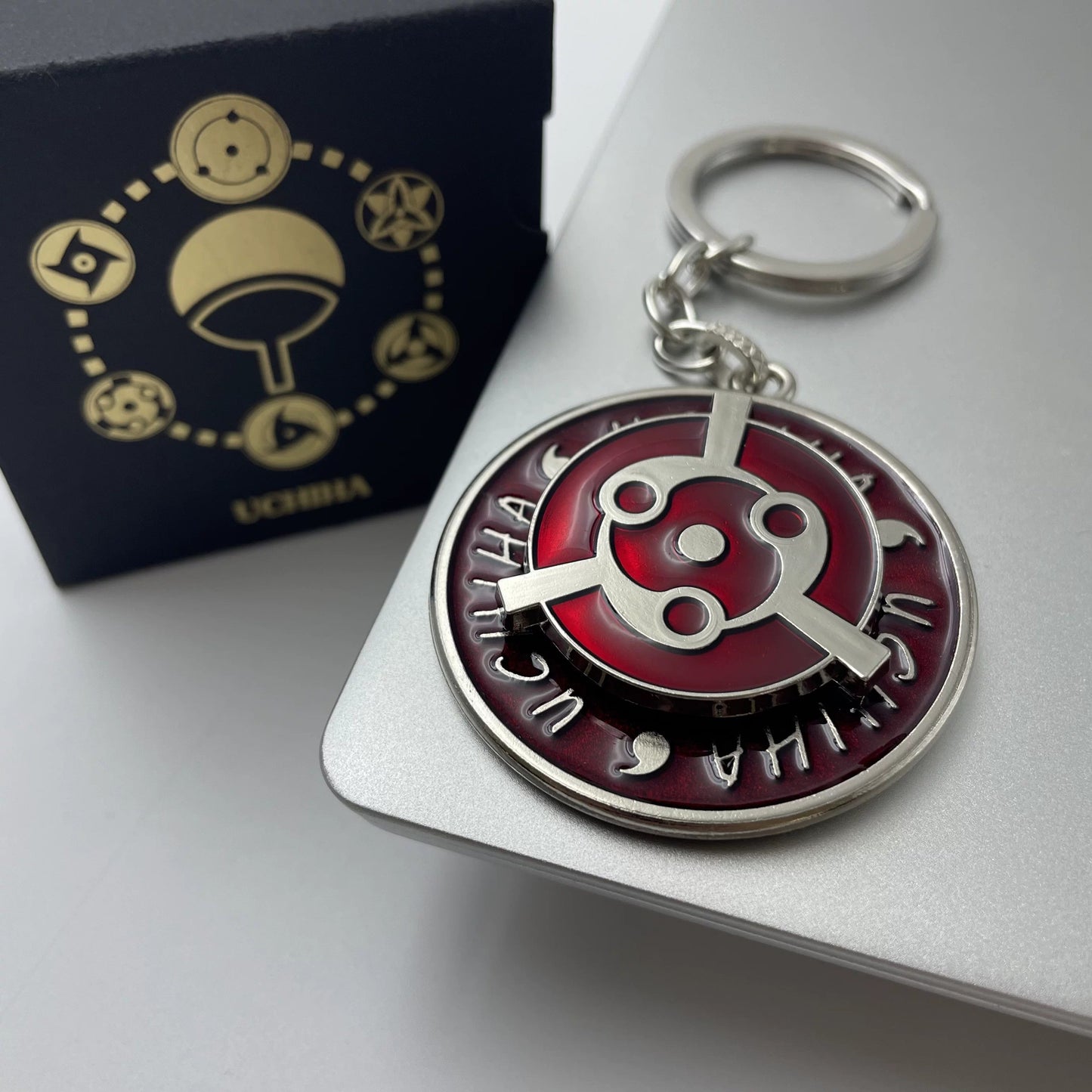 Naruto Sharingan Rotatable Keychain - Uchiha Anime Spinning Fidget Toy