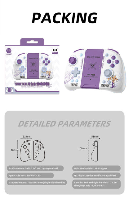 One Piece Monkey D Luffy Zoro Switch Controller Stand Set, Den Den Mushi Gamepad Holder & Wireless Pro Controller