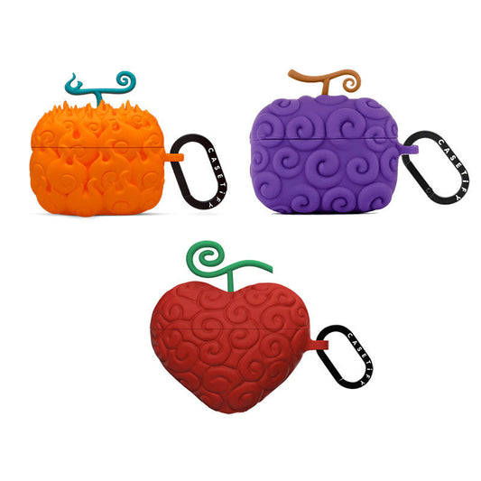 One Piece Luffy Ace Law Devil Fruit AirPods Case, Mera‑Mera Ope‑Ope Gum‑Gum 3D Silicone Protective Earbuds Cover