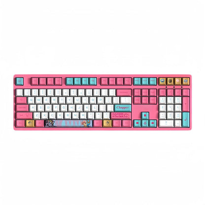 One Piece Chopper Luffy Mechanical Keyboard, 108‑Key PBT Anime Pink Gaming Keyboard with Custom Keycaps