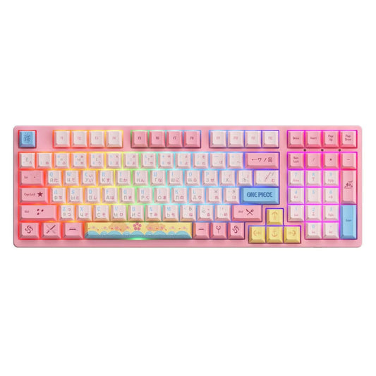 One Piece Chopper Pink Mechanical Keyboard, 108-Key RGB Backlit Gaming Keyboard