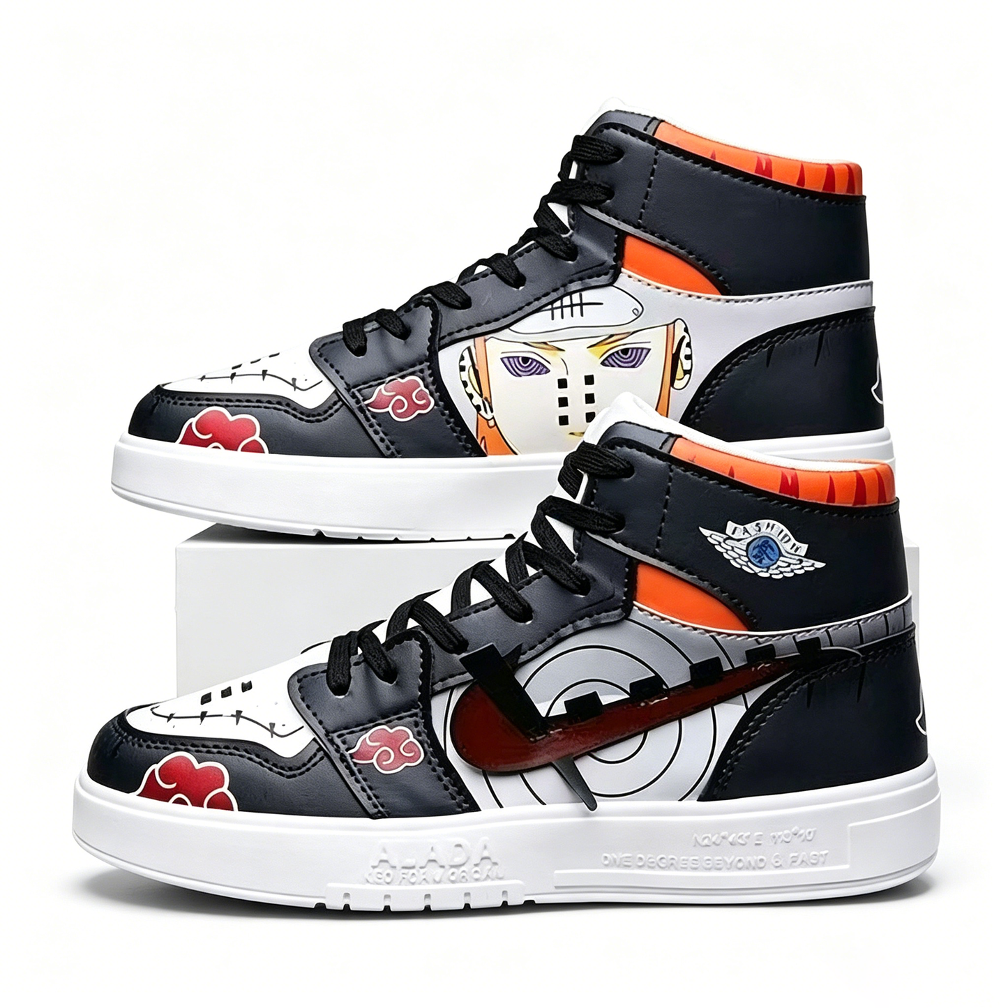 Naruto Pain Yahiko Anime High Top Sneakers, Akatsuki Graphic Casual Streetwear Shoes