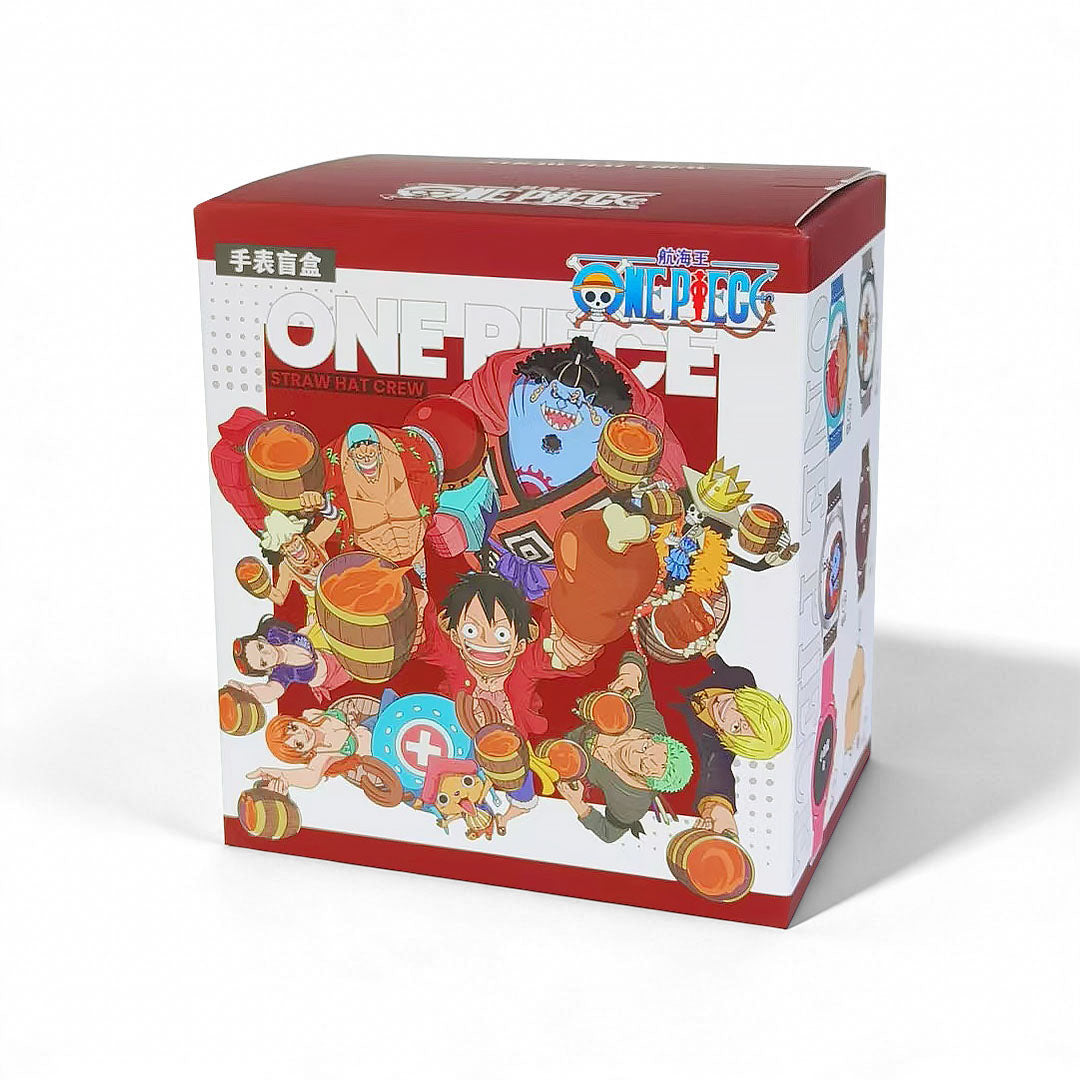 One Piece Luffy Zoro Nami Chopper Blind Box Wrist Watch, Anime Character Quartz Watch with Polyester Strap, Collectible Random Mystery Box Wristwatch Gift for Anime Fans