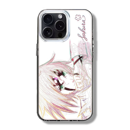 Naruto Sakura Haruno Anime Phone Case, Gradient Shockproof iPhone Case