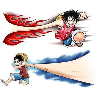 One Piece Monkey D. Luffy Temporary Tattoo Stickers, Creative 3D Visual Arm Fake Tattoo, Waterproof Long‑Lasting Anime Body Art Sticker for Cosplay Party Fans