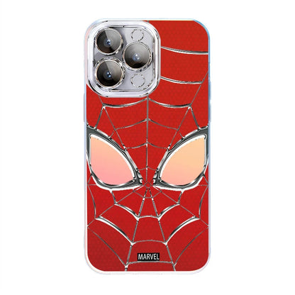 Marvel Spider‑Man Phone Case, 3‑In‑1 Removable Camera Lens Protector Cover, Four‑Corner Airbag Shockproof TPU Bumper, Spider Web Pattern Clear Protective Shell For Multiple Smartphone Models, Anti‑Drop Daily Use Mobile Phone Case