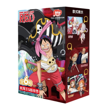 One Piece Film Red Monkey D. Luffy Roronoa Zoro Blind Box Keychain, Q‑Version Anime Figure Pendant Bag Charm, Collectible Key Ring for Anime Fans