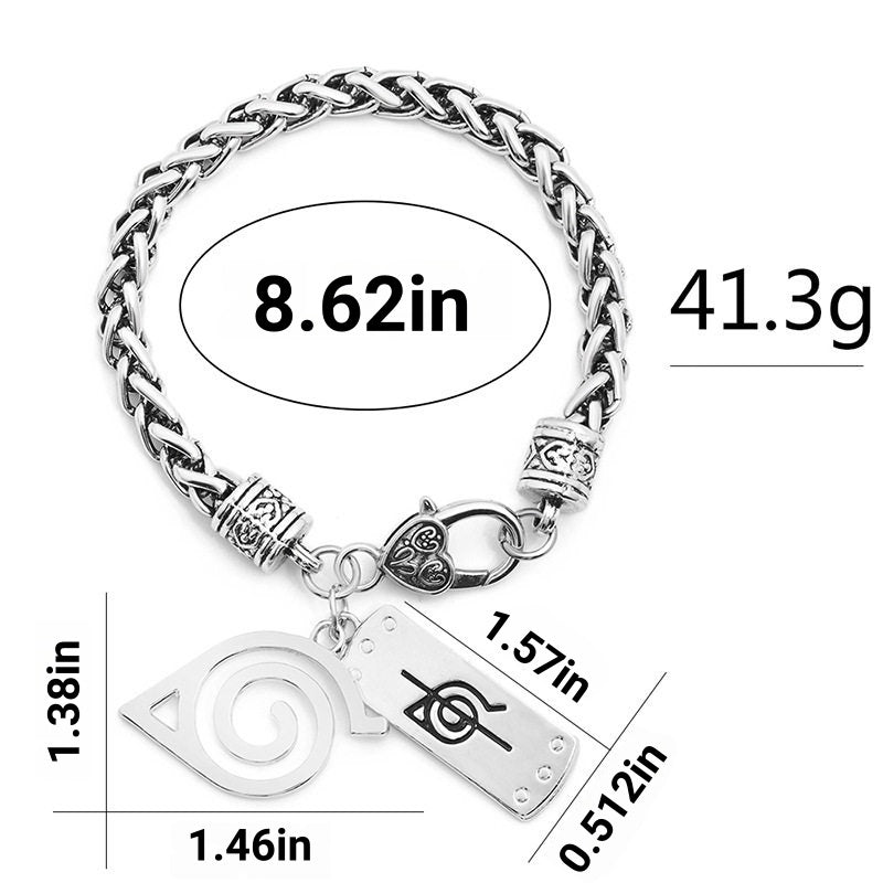 Naruto Leaf Village & Anti-Leaf Symbol Bracelet - Anime Cosplay Jewelry