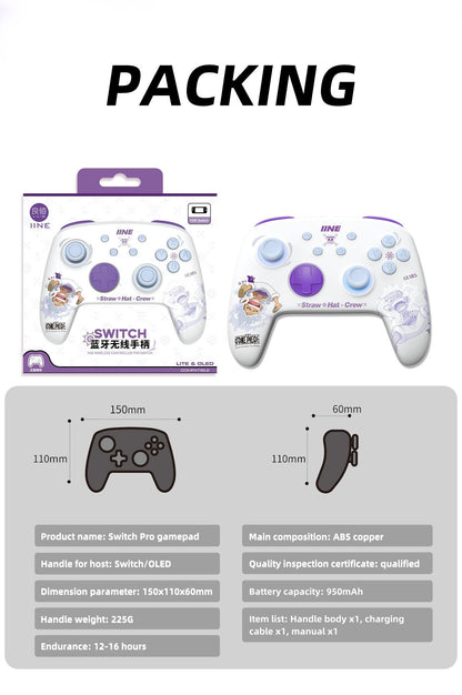 One Piece Monkey D Luffy Zoro Switch Controller Stand Set, Den Den Mushi Gamepad Holder & Wireless Pro Controller