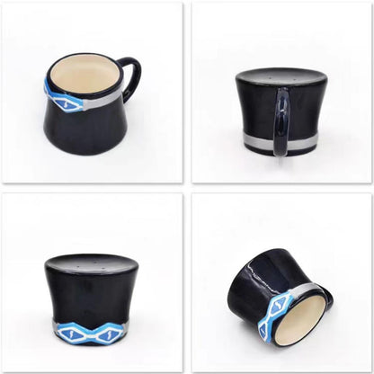 One Piece Monkey D. Luffy Portgas D. Ace Sabo Tony Tony Chopper 3D Hat‑Shaped Ceramic Mug With Saucer, Anime Relief Coffee Tea Cup Collectible Drinkware For Fans