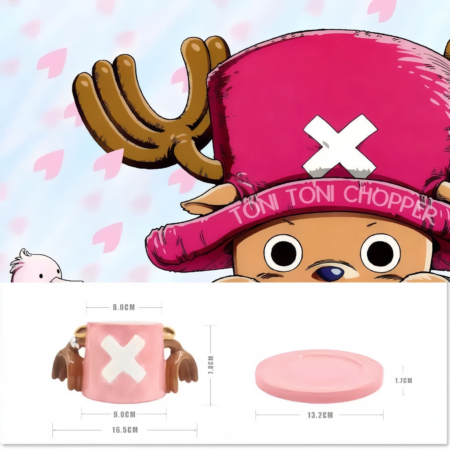 One Piece Monkey D. Luffy Portgas D. Ace Sabo Tony Tony Chopper 3D Hat‑Shaped Ceramic Mug With Saucer, Anime Relief Coffee Tea Cup Collectible Drinkware For Fans