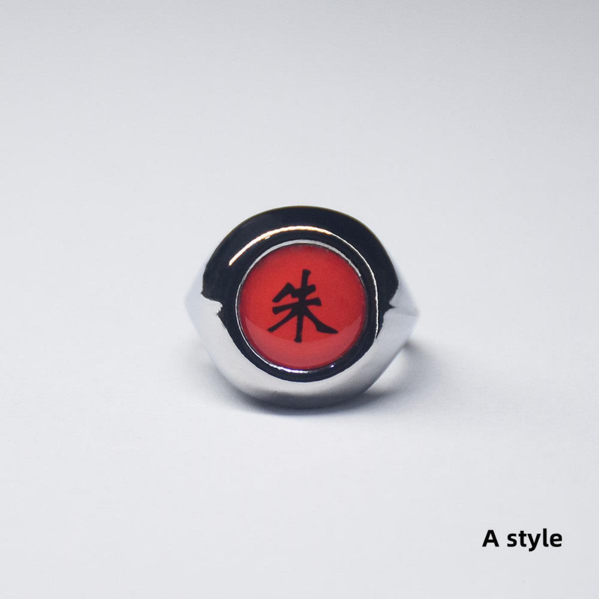 Naruto Itachi Pain Akatsuki Ring Set, 10Pcs Anime Akatsuki Symbol Rings with Necklace Gift Box