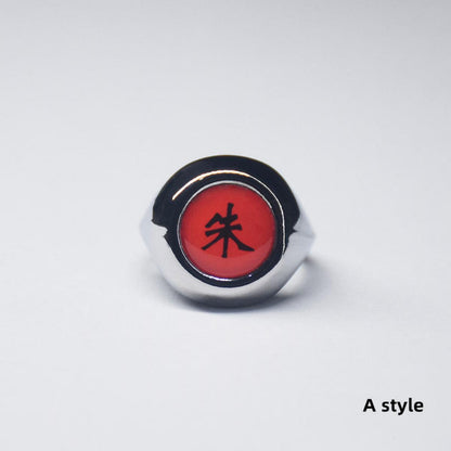 Naruto Itachi Pain Akatsuki Ring Set, 10Pcs Anime Akatsuki Symbol Rings with Necklace Gift Box