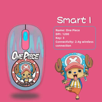One Piece Chopper Luffy 2.4G Wireless Mouse, Cute Anime 1200 DPI Optical Computer Mouse for Laptop PC