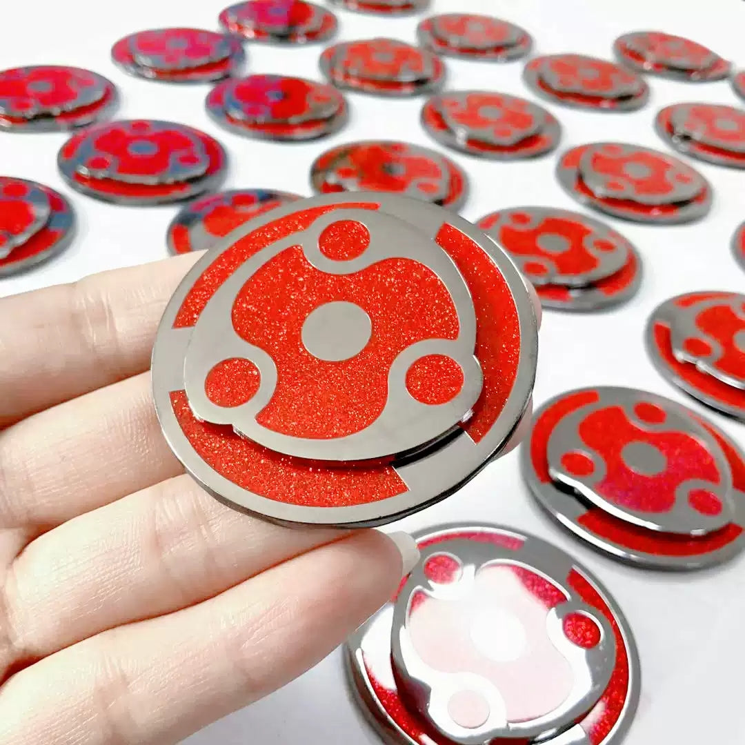 Naruto Uchiha Madara Spinning Mangekyo Sharingan Enamel Pin, Rotatable Anime Brooch