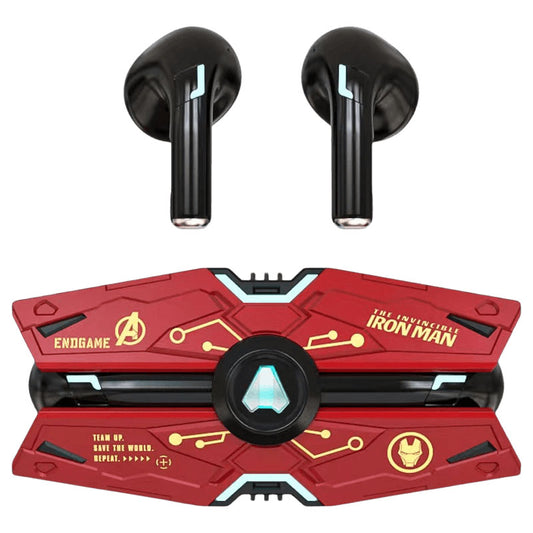 Marvel Iron Man Black Panther Captain America Mecha Battleship True Wireless Earbuds Bluetooth 5.0 Noise Reduction Dual Mode Gaming Headset 3 Styles Long Playtime Comfort Wear Type-C Charging Earphones